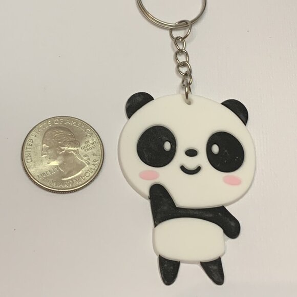 Panda Keychain, Panda Bear Keychain, Silly Animal Keychain, Gift Idea, Panda - Picture 2 of 4